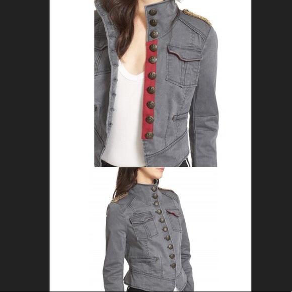 🆕Free People>Faded army utility jacket with bead detail NWOT. - Picture 2 of 10